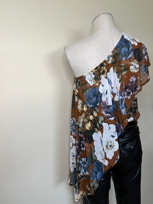 Floral One Shoulder Blouse