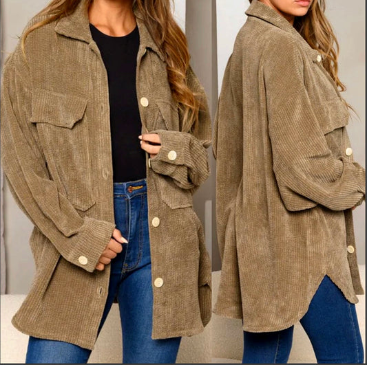 Oversized Olive Corduroy