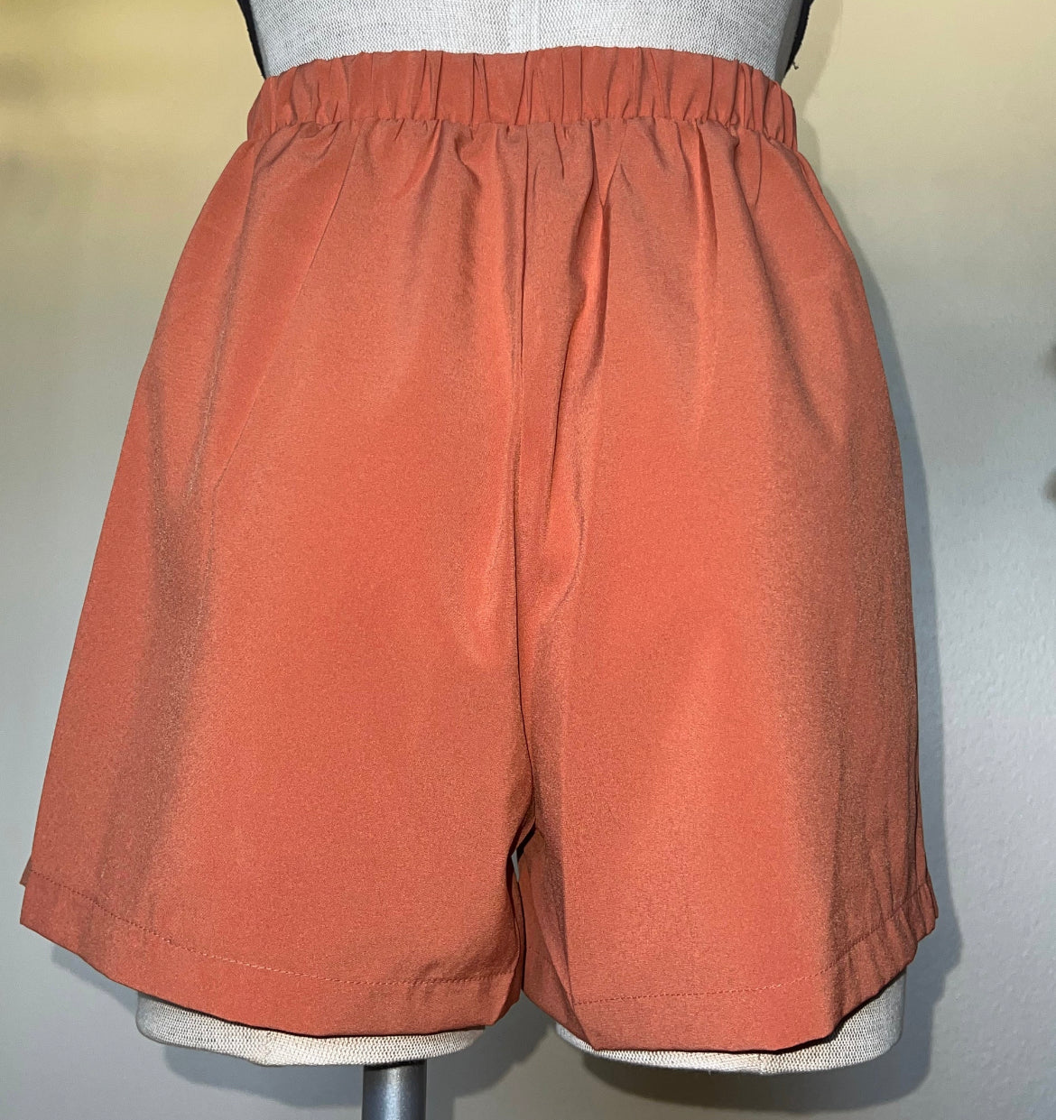 Orange front tie shorts